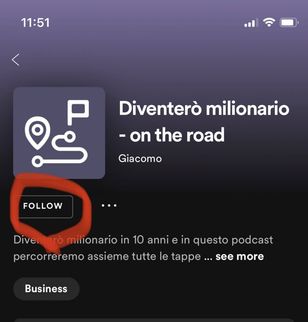 Followare il podcast di Diventerò Milionario su Spotify
