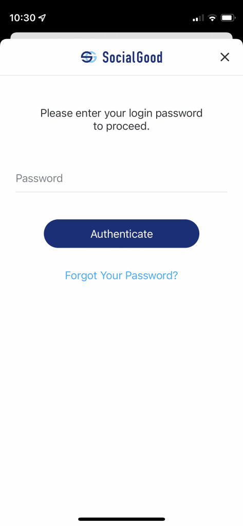 Inseriamo la password per poter prelevare SG