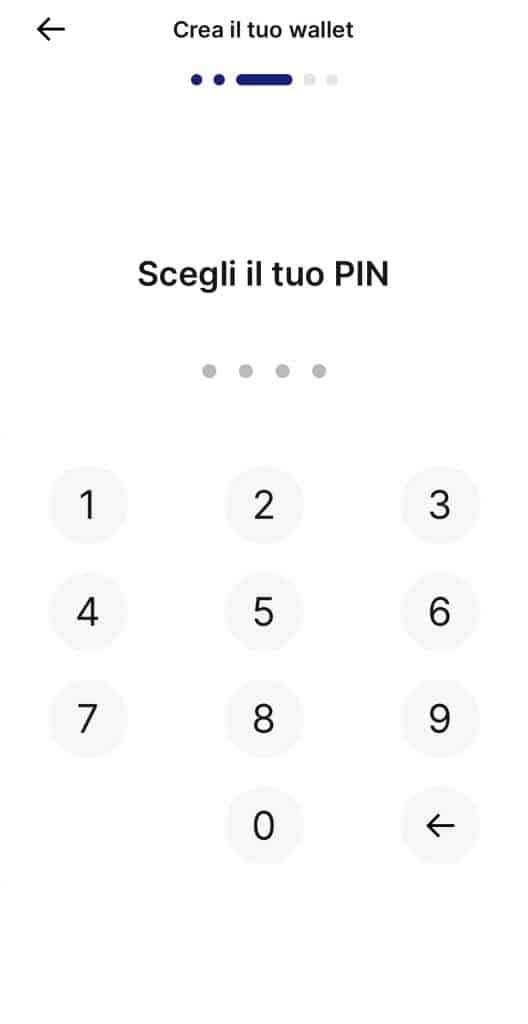 Choose a security PIN in order to gain access