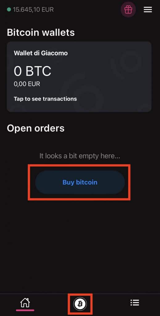 Due pulsanti per acquistare Bitcoin su Bitkipi