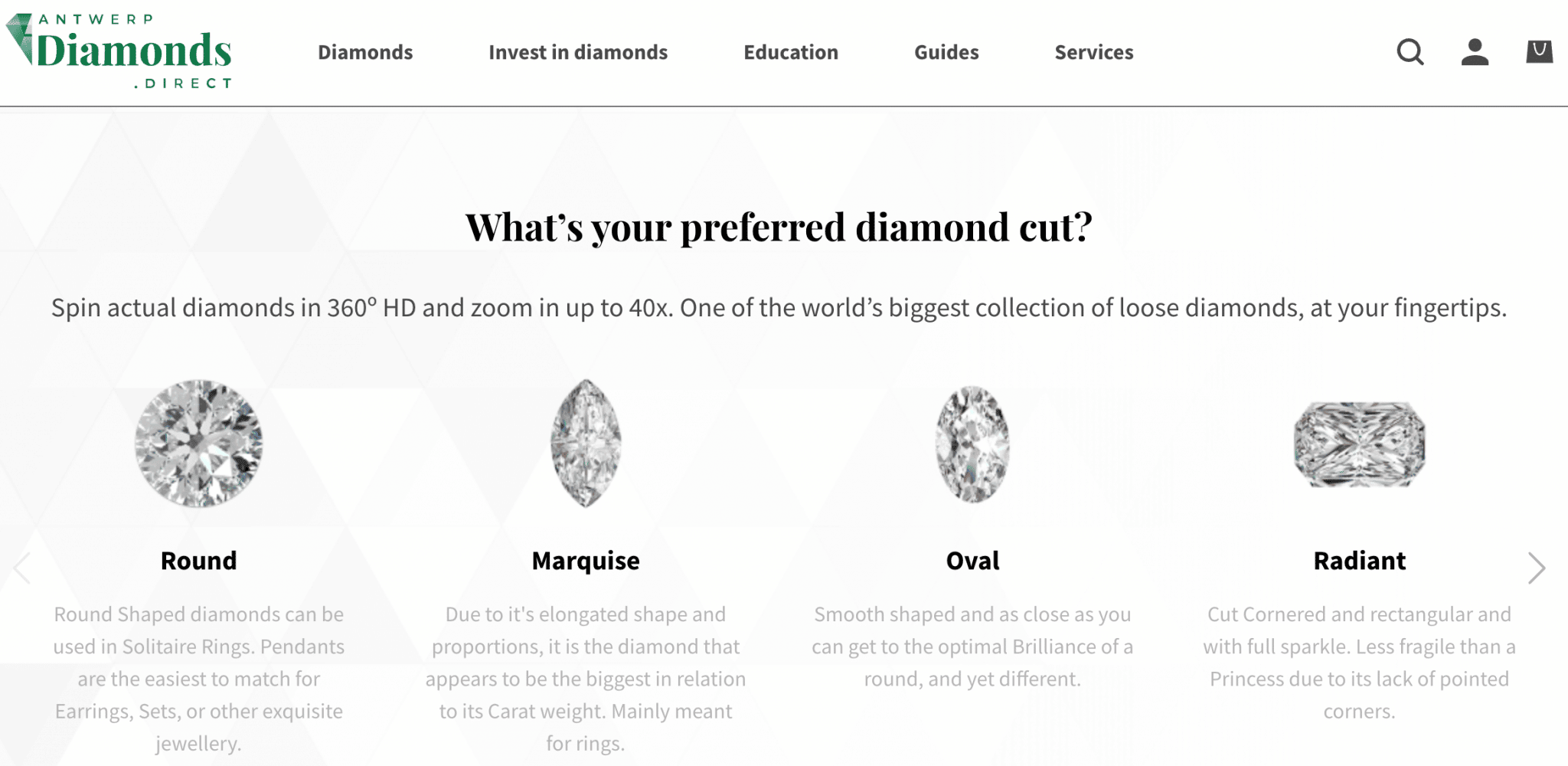 Un investimento in diamanti nel lungo periodo può iniziare in questo sito che offre una grande selezione di diamanti certificati